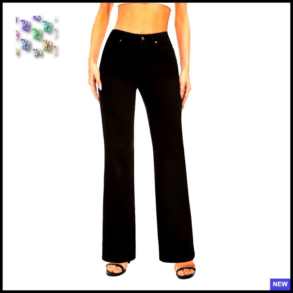 High Waisted Wide Leg Stretch Denim Jeans Y2K Retro Chic Baggy Fit